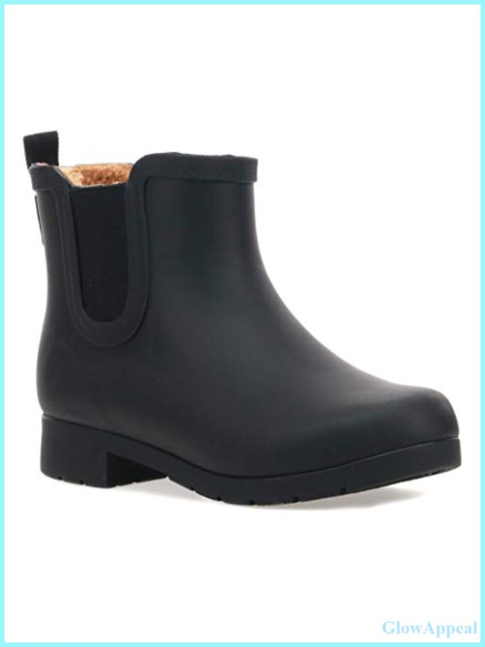Waterproof Faux Fur Chelsea Rain Boot Slip On Ankle